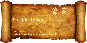 Marján Péter névjegykártya