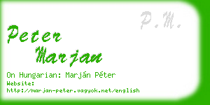 peter marjan business card